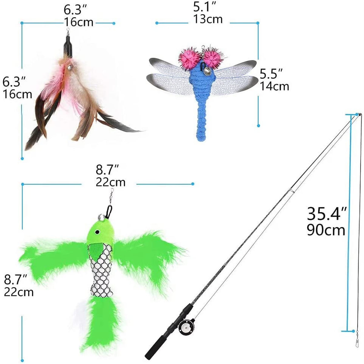The Occupawed Feather Wand 4-Pack – Interactive Cat Teaser