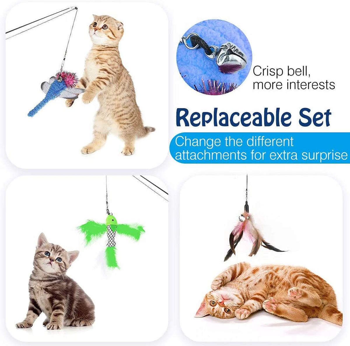 The Occupawed Feather Wand 4-Pack – Interactive Cat Teaser