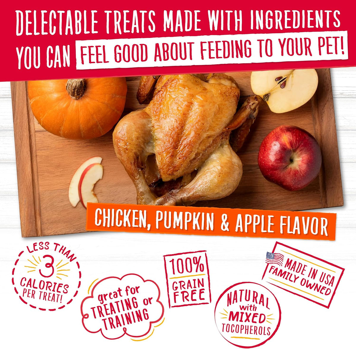 The Occupawed Pup Training Treats - Chicken, Pumpkin & Apple, Grain-Free (8oz)
