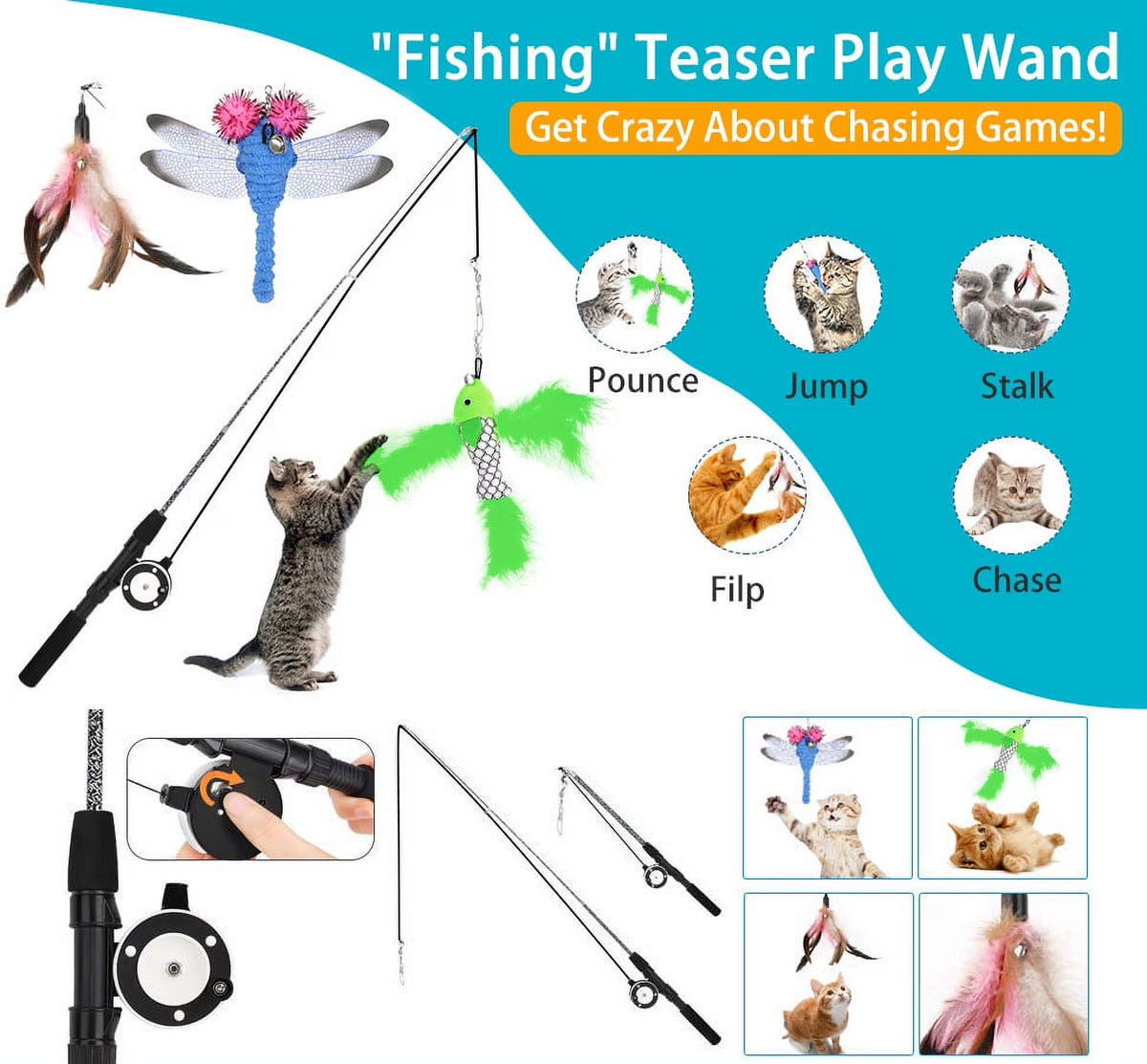 The Occupawed Feather Wand 4-Pack – Interactive Cat Teaser