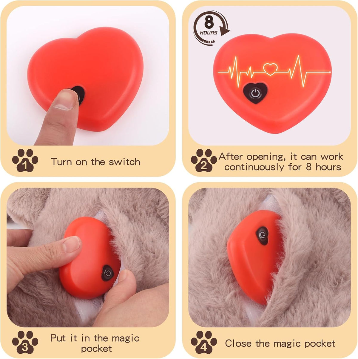 The Occupawed Comfort Companion - Heartbeat Toy for Puppies & Kittens